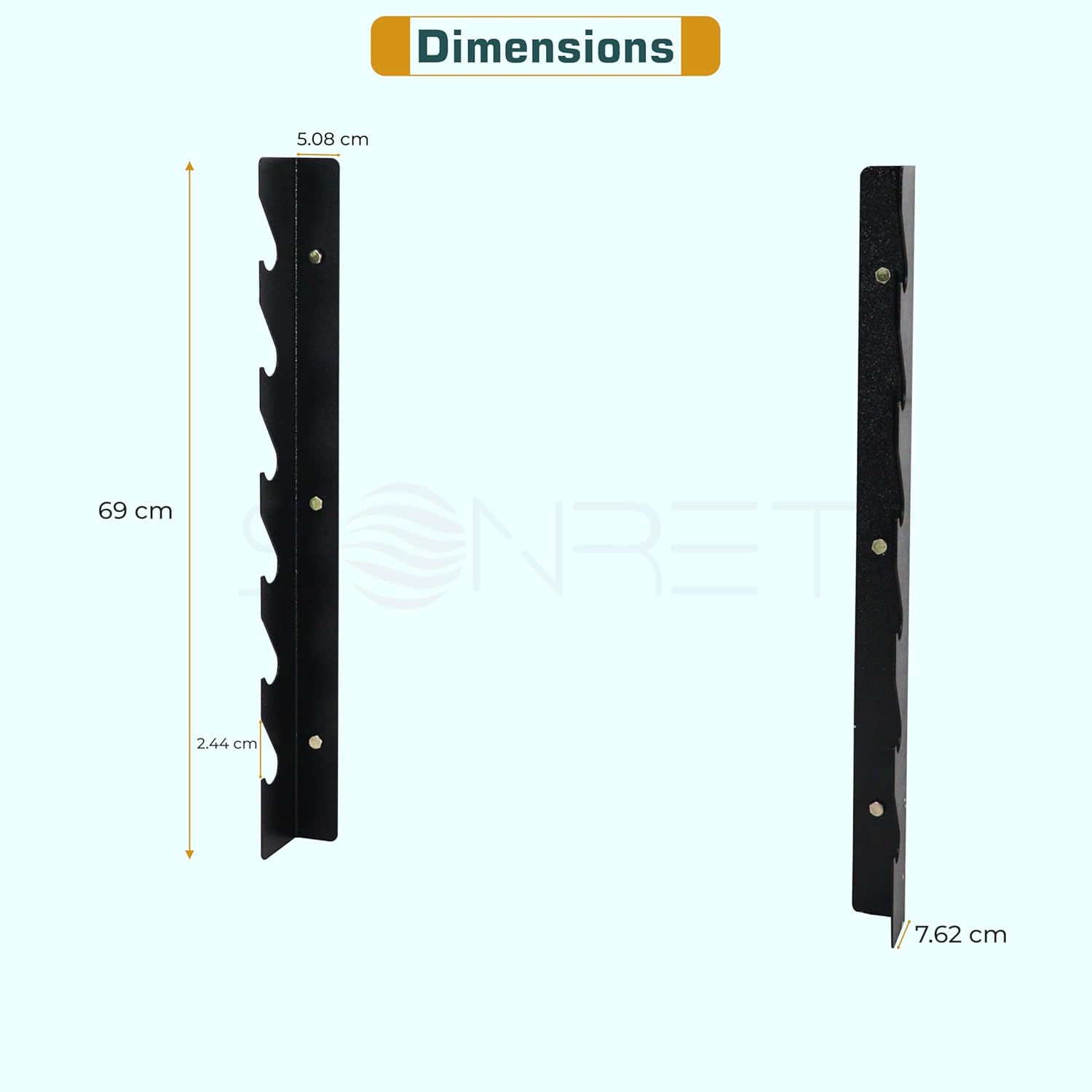 6 Barbell Rod Holder - Wall Mounted Barbell Stand