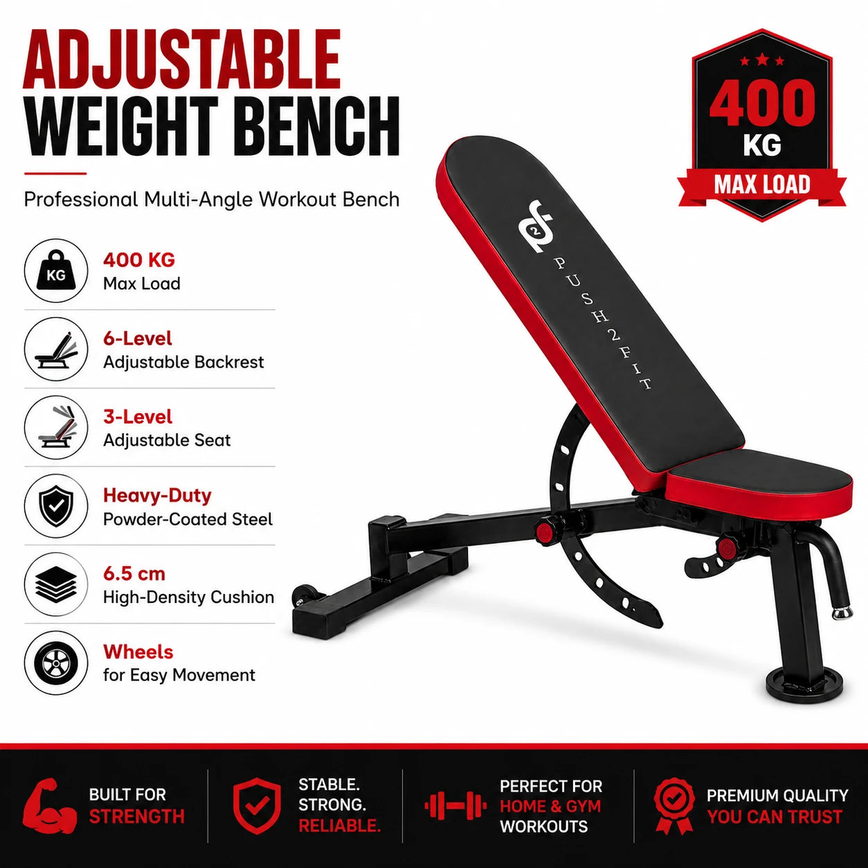Adjustable Degree Style Weight Bench with Adjustable Seat Angles