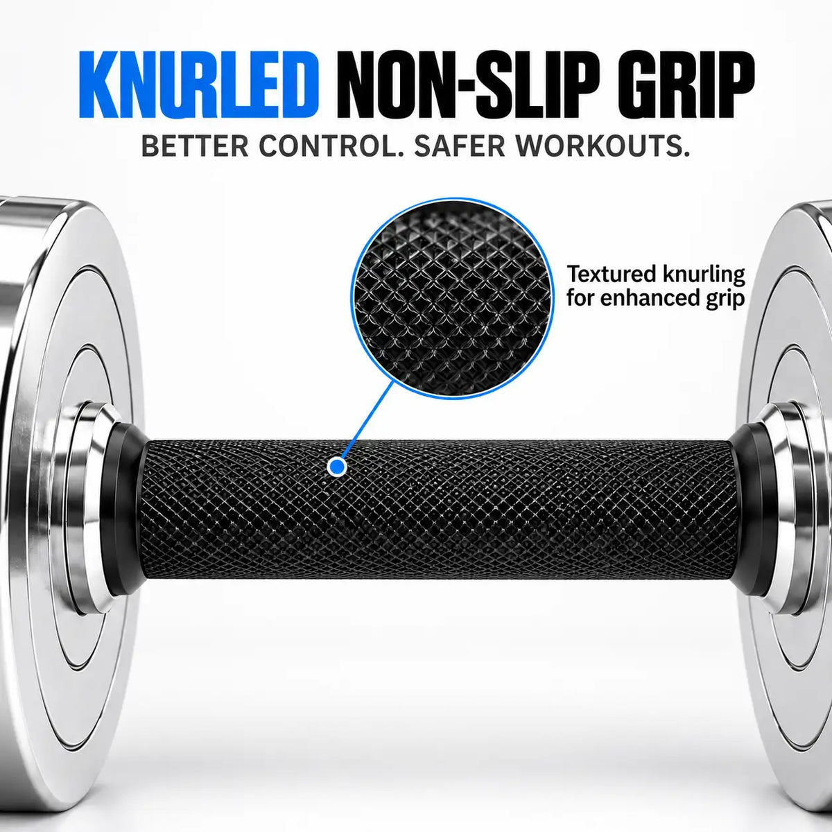 Chrome Plated Adjustable Steel Dumbbells Set