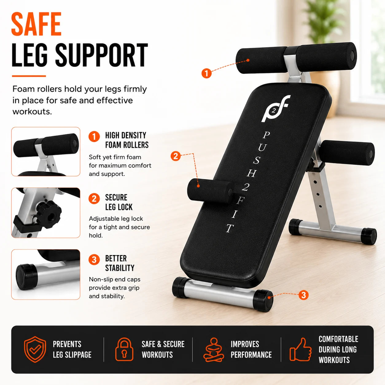 Heavy Duty Multi Adjustable Gym Bench for Abdominal Exercises