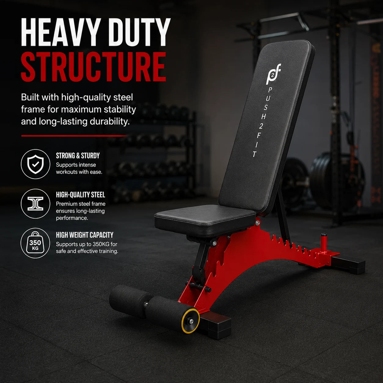 Premium Quality Heavy Duty Home Gym Bench with Multiple bench Adjustments
