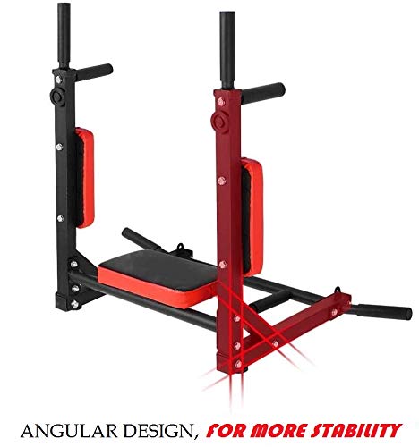 Push2fit Wall-Mounted Pull Up Bar with Dip Station, 3-in-1 Multi-Function Home Gym Equipment, Black and Red (Maximum Weight Capacity-250 kg) - Image 3
