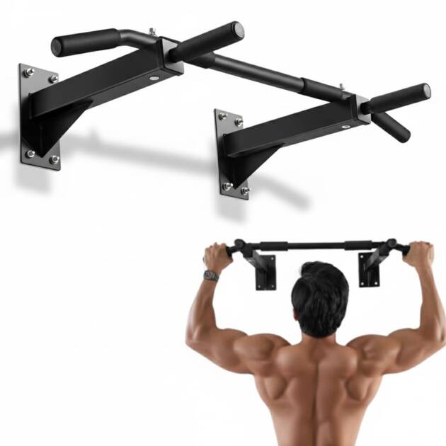 Push2fit Pull up Bar for Home Workout [200 KG Load Capacity] | Pull up bar Wall Mounted | Gym Equipment for Home Workout | Pull up bar stand for Men, Women & Kids | Pull up rod for Chin ups