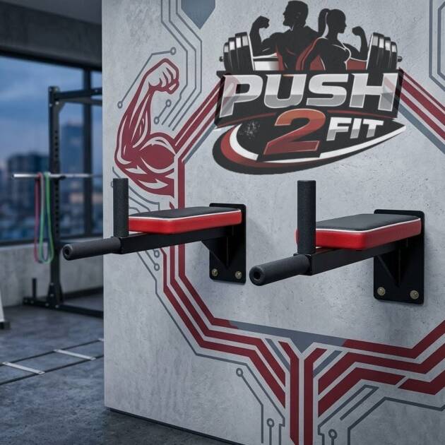 Push2fit Wall Mounting Bar for Dips, Leg Raise and Multiple Exercises (120 kg)