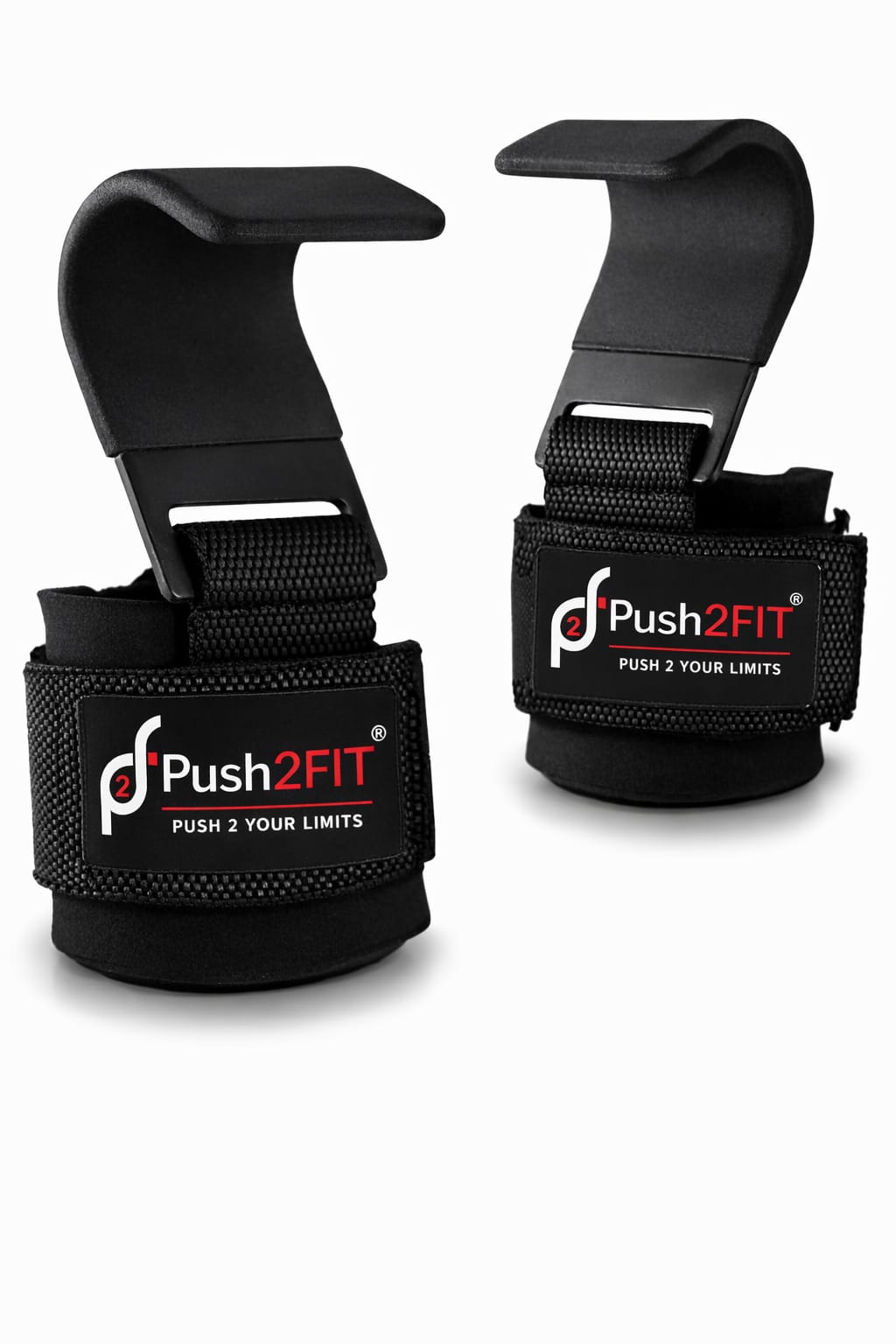 Push2fit Pair of Power Weight Lifting/Dead Lifting, Cross-Training Premium Workout Hook -Gym Hook Strap with Wrist Support with Cover