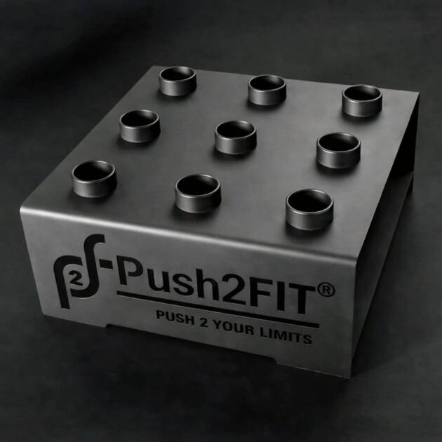 Push2fit 9 barbell Holder, Vertical Barbell Holder (Bar Holder Racks)– Compact Storage (Global standards)