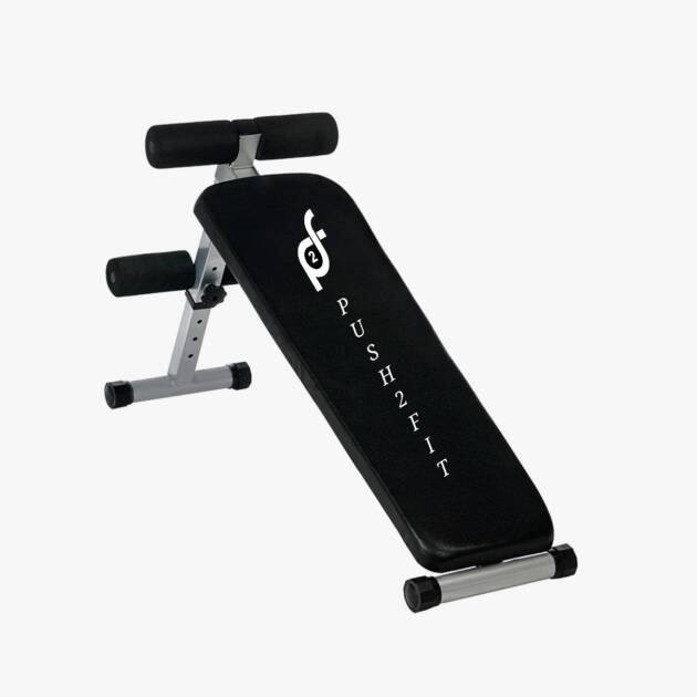 Push2fit LB 310 Sit Up Bench, Abdominal Adjustable Bench for Ab Exercise, 4 Adjustments Levels, Home Gym Equipment Abs and Core Muscles Workout, Gym Bench, Free Assistance for Installation