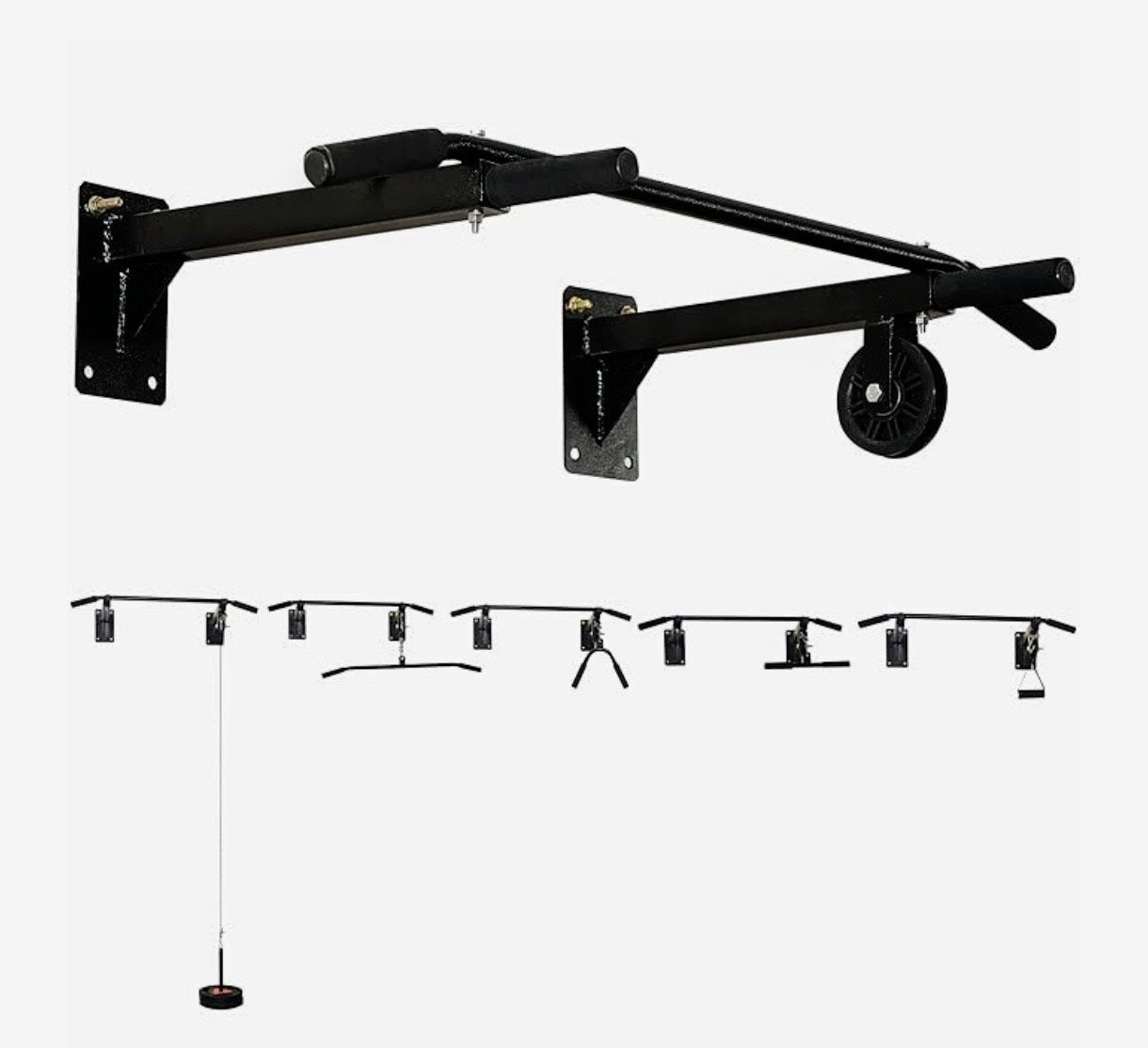 Push2fit Dynamic Wall Mounting Chin up Bar with Lats Pully
